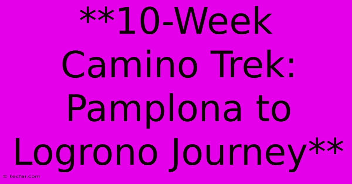 **10-Week Camino Trek: Pamplona To Logrono Journey**