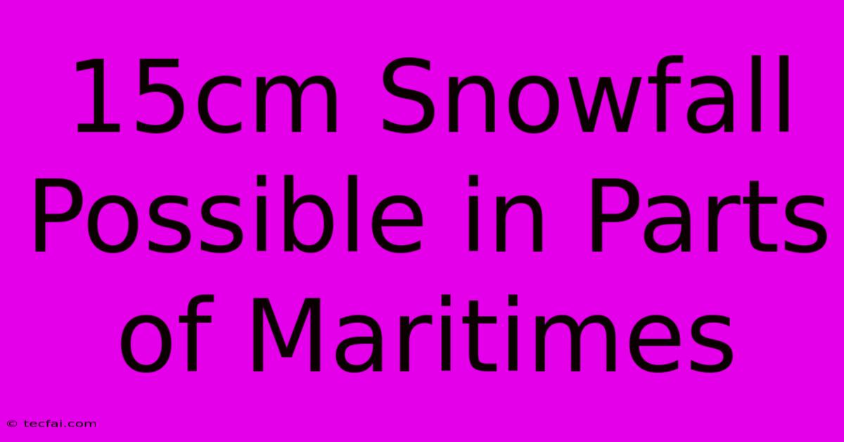 15cm Snowfall Possible In Parts Of Maritimes