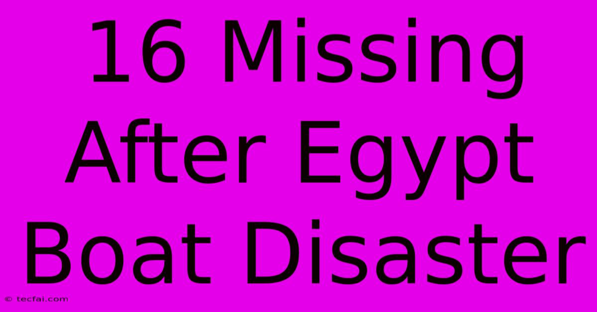 16 Missing After Egypt Boat Disaster