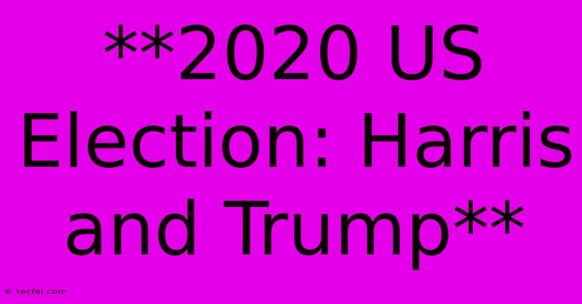 **2020 US Election: Harris And Trump** 