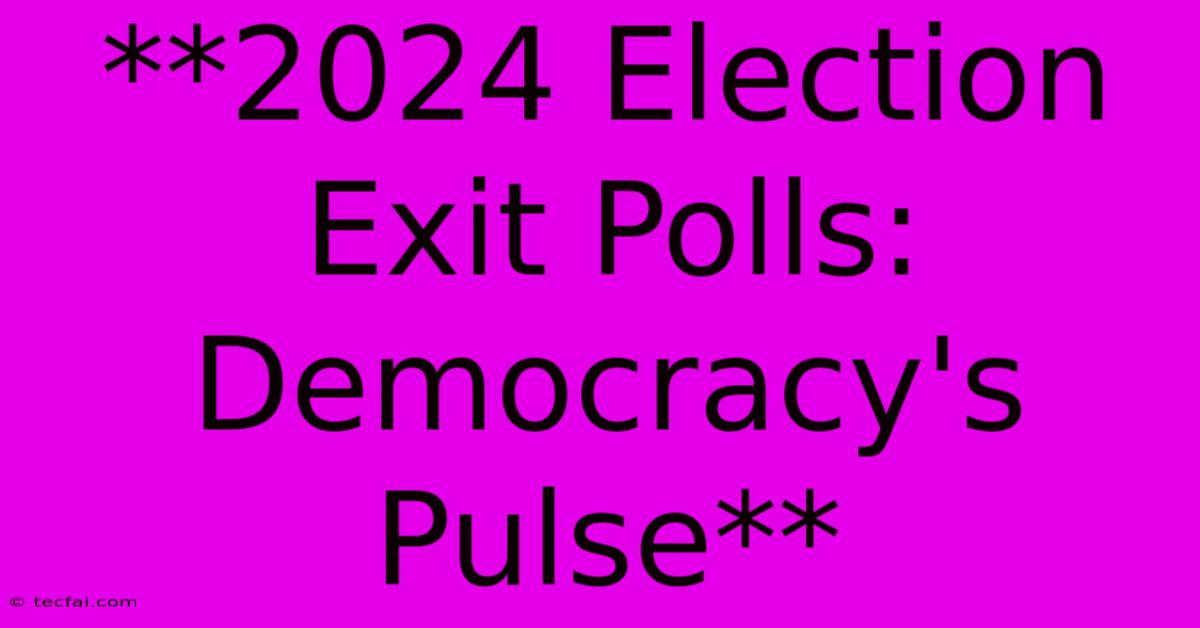 **2024 Election Exit Polls: Democracy's Pulse** 