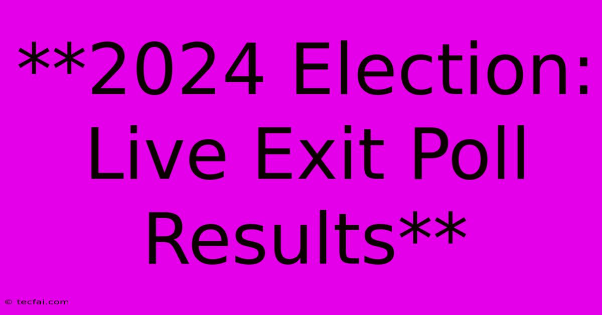 **2024 Election: Live Exit Poll Results**