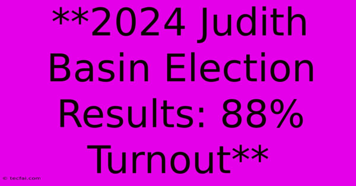 **2024 Judith Basin Election Results: 88% Turnout**