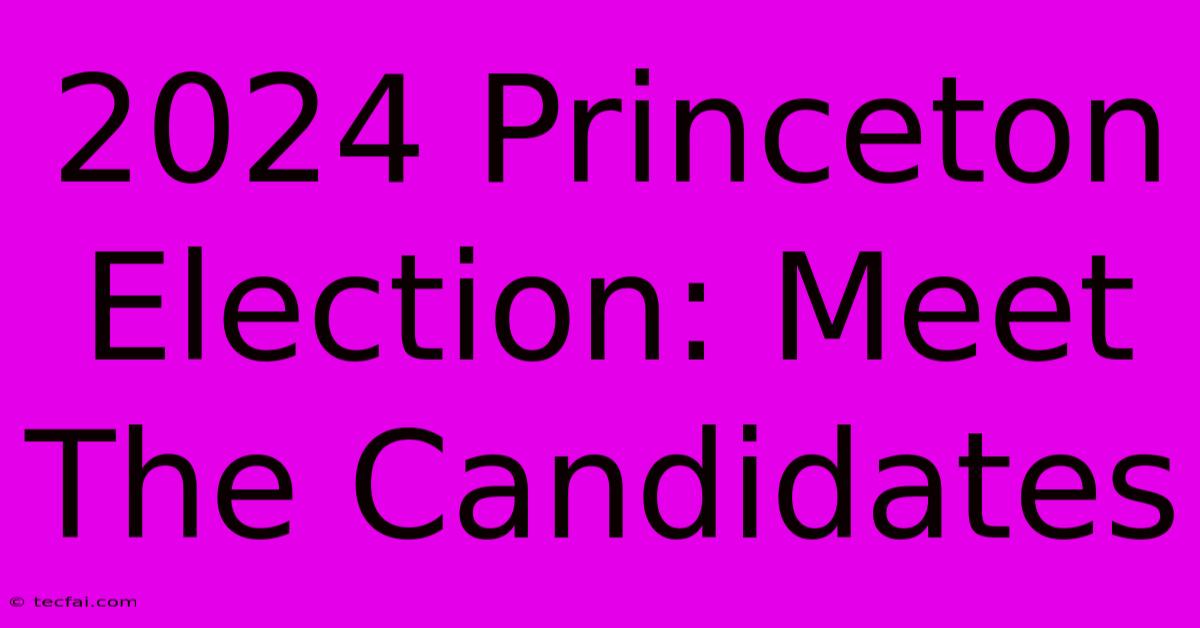 2024 Princeton Election: Meet The Candidates