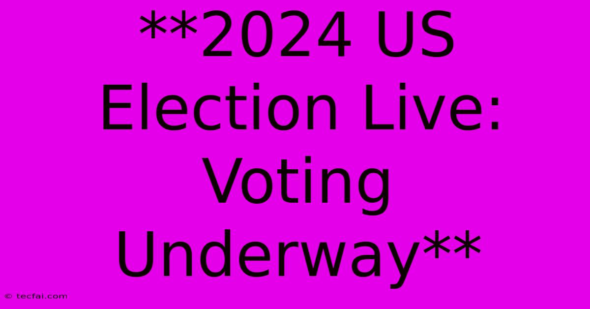 **2024 US Election Live: Voting Underway**