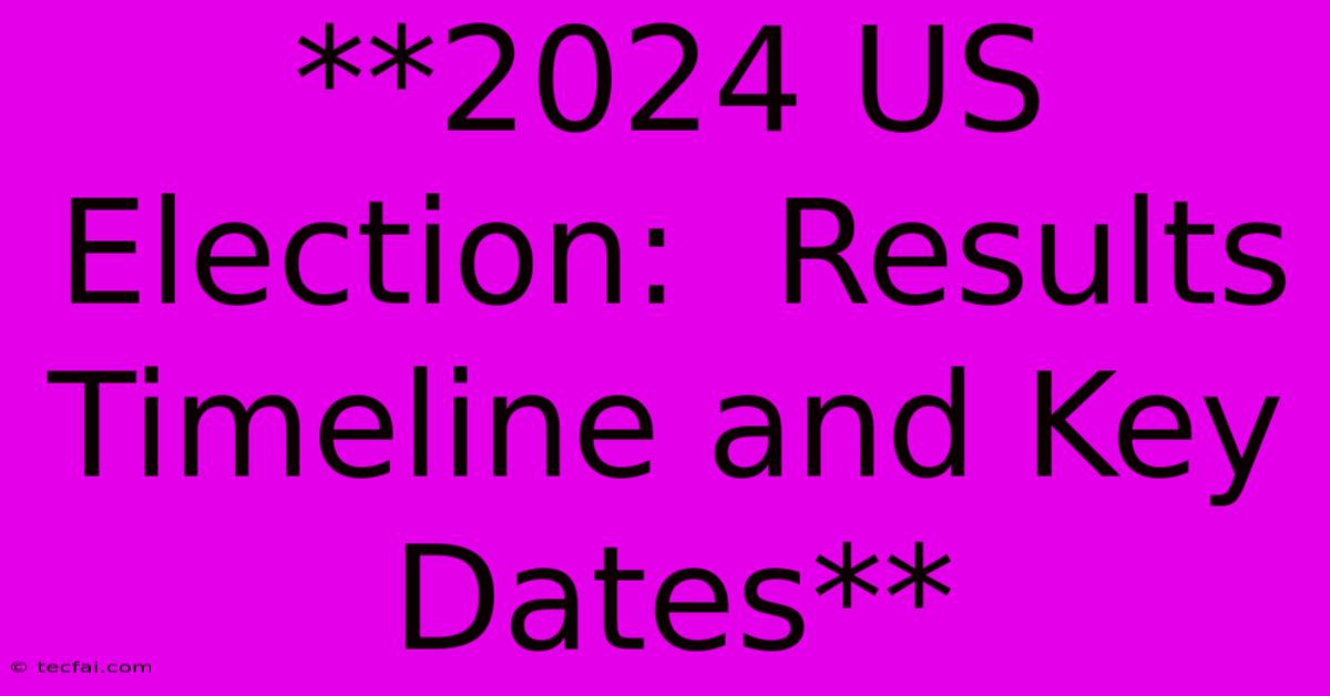 **2024 US Election:  Results Timeline And Key Dates** 