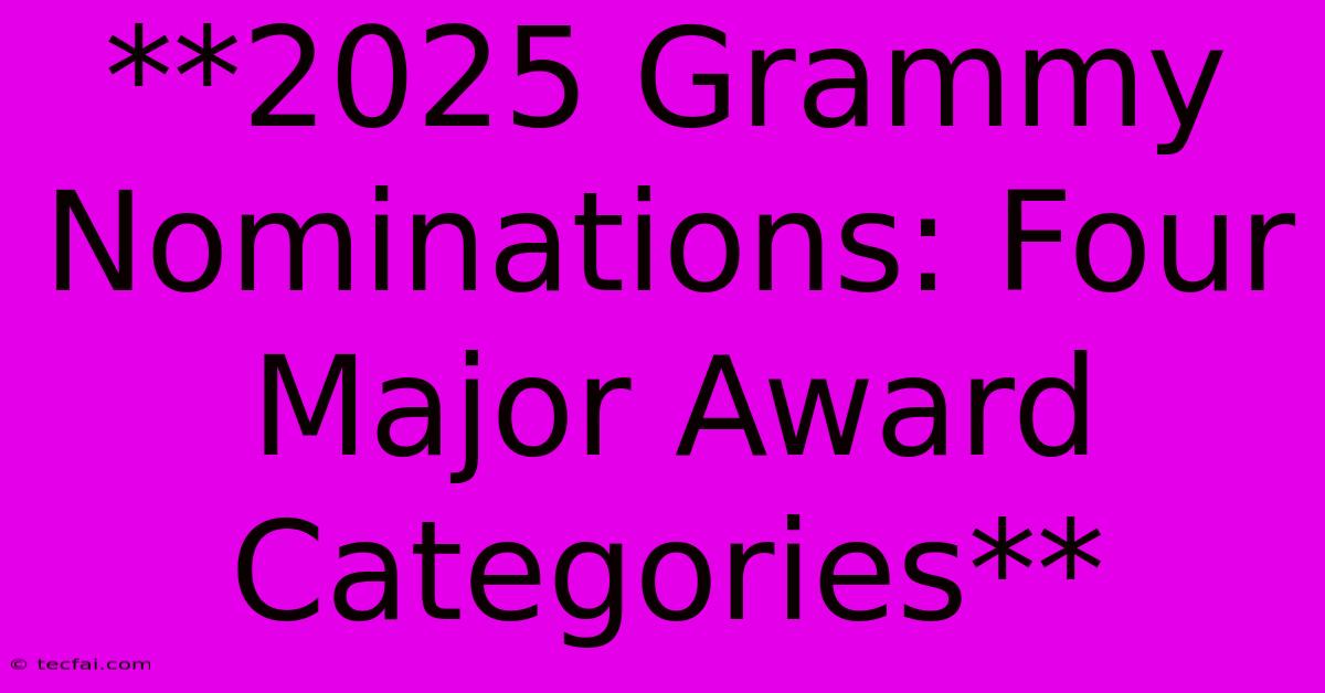 **2025 Grammy Nominations: Four Major Award Categories** 