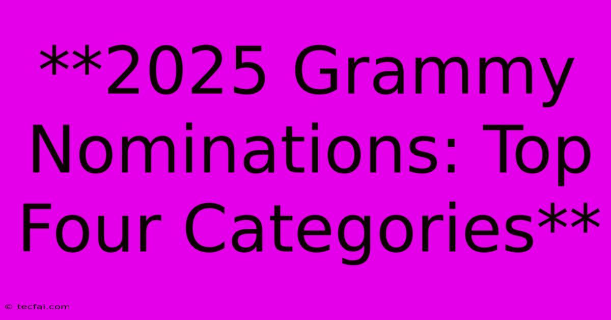 **2025 Grammy Nominations: Top Four Categories**