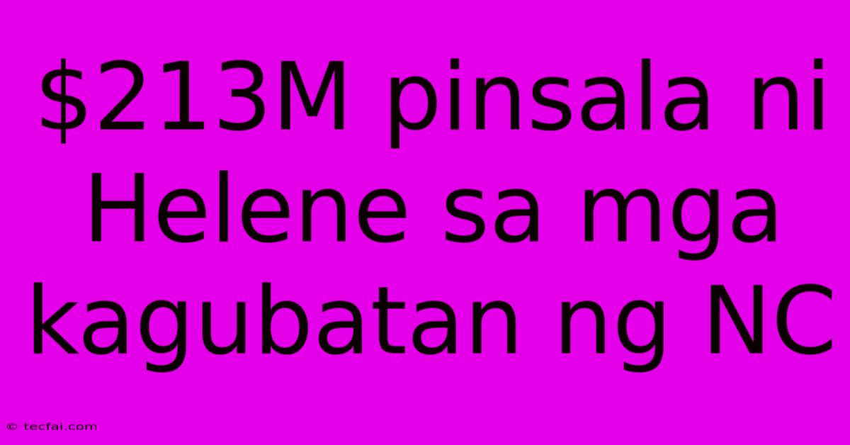 $213M Pinsala Ni Helene Sa Mga Kagubatan Ng NC