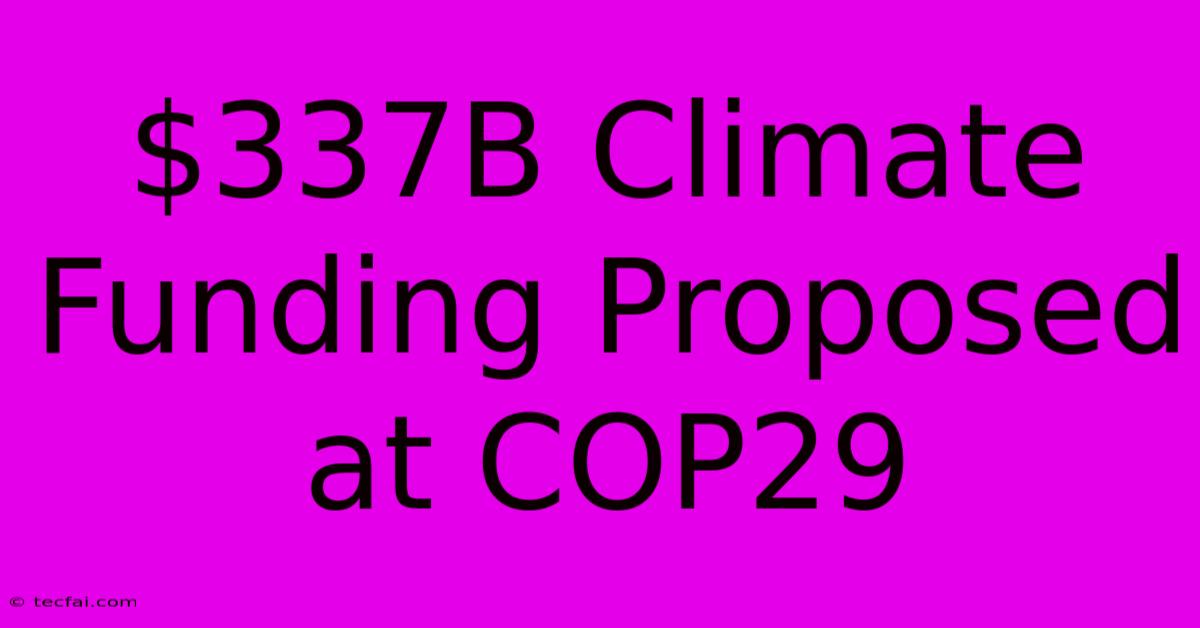 $337B Climate Funding Proposed At COP29