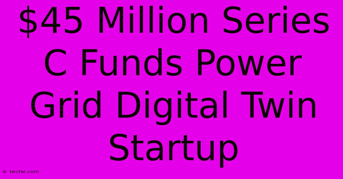 $45 Million Series C Funds Power Grid Digital Twin Startup