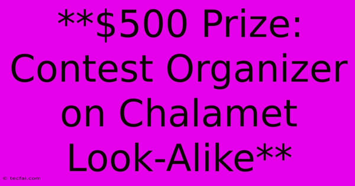 **$500 Prize: Contest Organizer On Chalamet Look-Alike** 