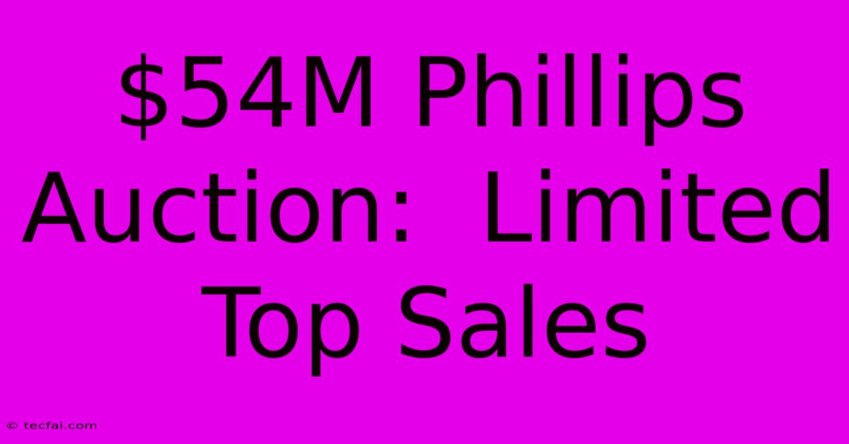 $54M Phillips Auction:  Limited Top Sales