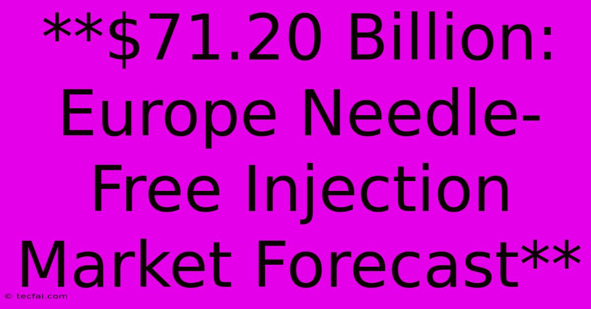 **$71.20 Billion: Europe Needle-Free Injection Market Forecast** 