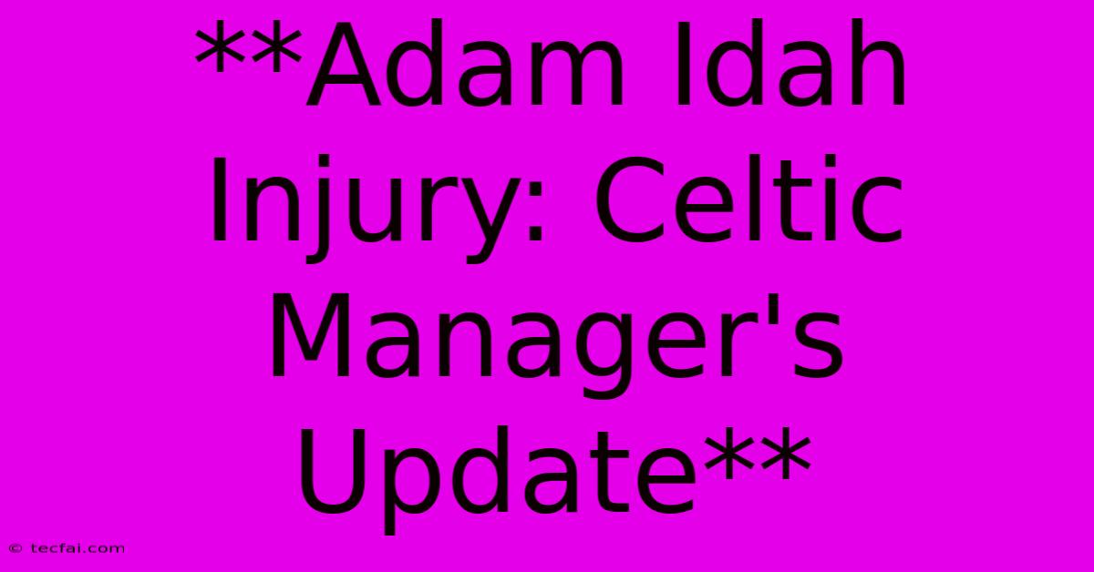 **Adam Idah Injury: Celtic Manager's Update**