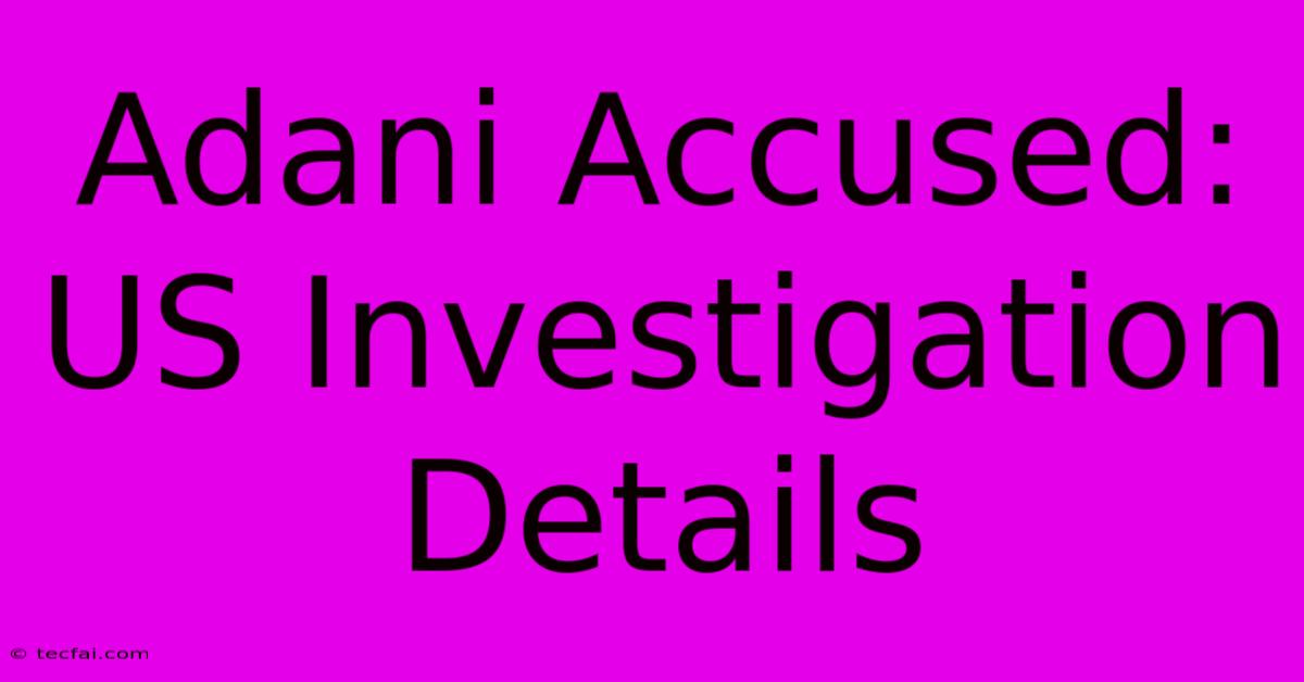 Adani Accused: US Investigation Details