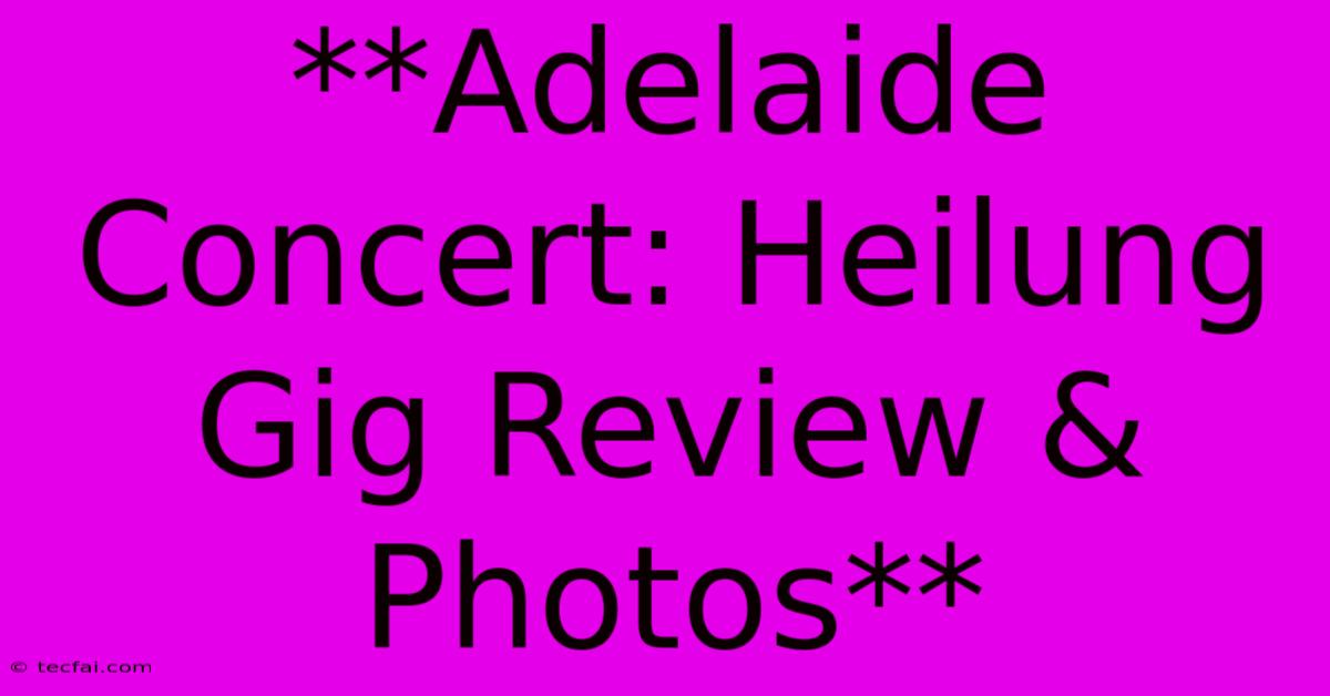 **Adelaide Concert: Heilung Gig Review & Photos** 