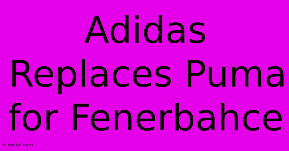 Adidas Replaces Puma For Fenerbahce