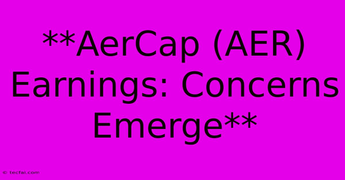 **AerCap (AER) Earnings: Concerns Emerge**