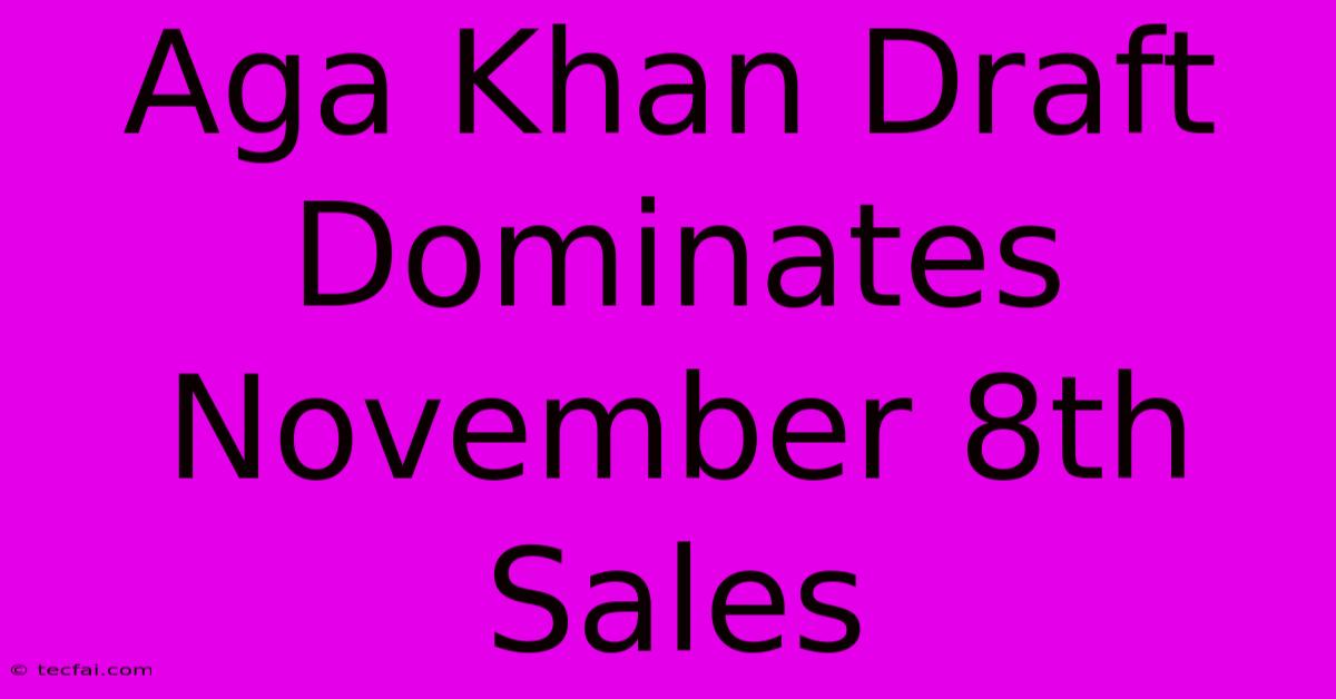 Aga Khan Draft Dominates November 8th Sales