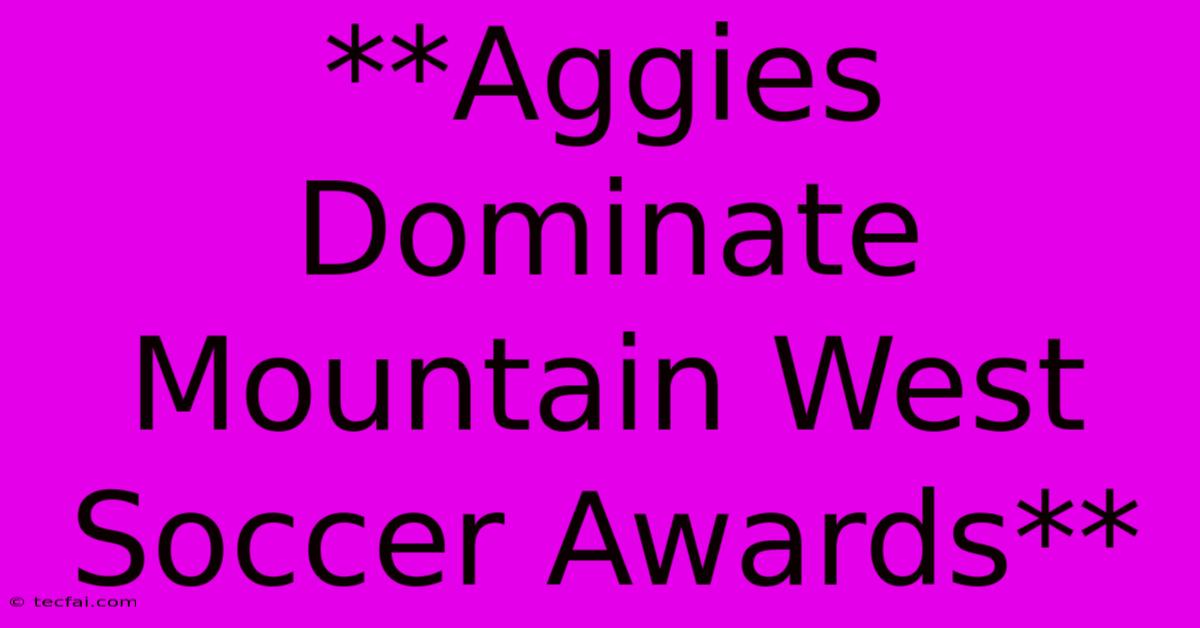 **Aggies Dominate Mountain West Soccer Awards**