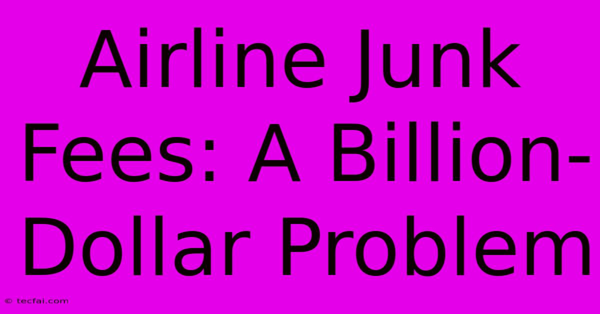 Airline Junk Fees: A Billion-Dollar Problem