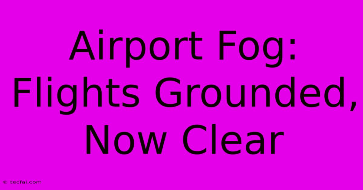 Airport Fog: Flights Grounded, Now Clear