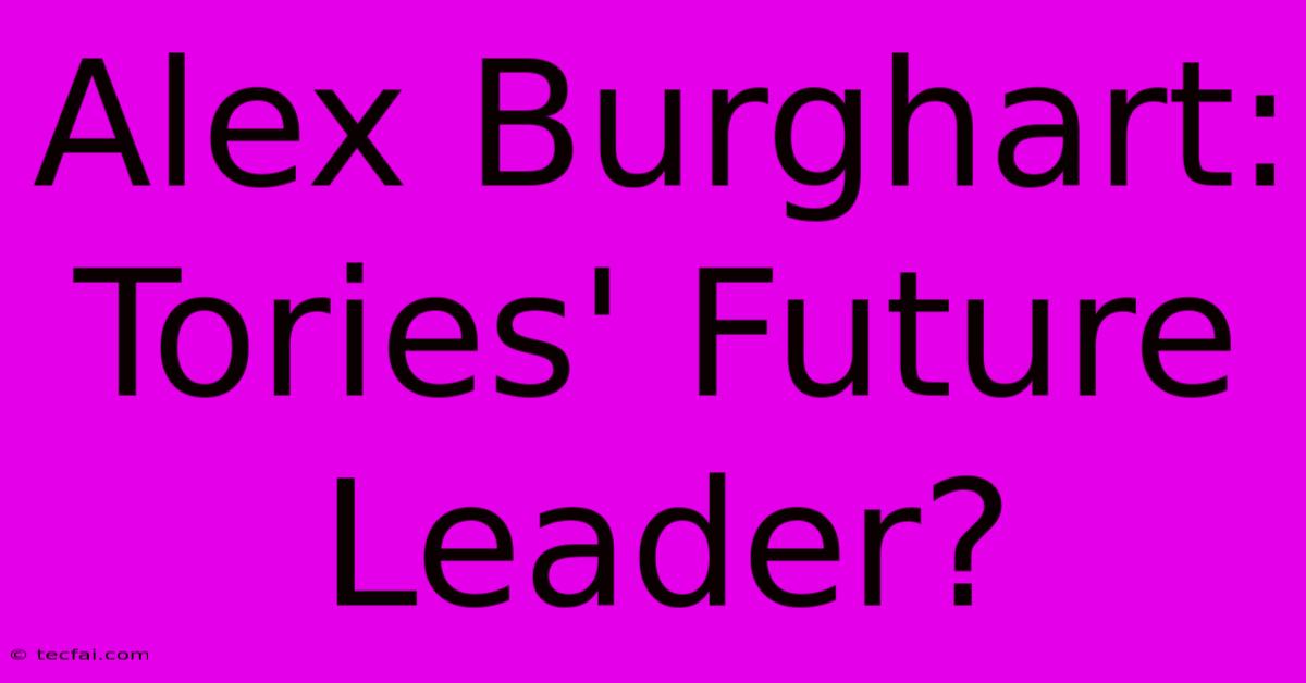 Alex Burghart:  Tories' Future Leader?