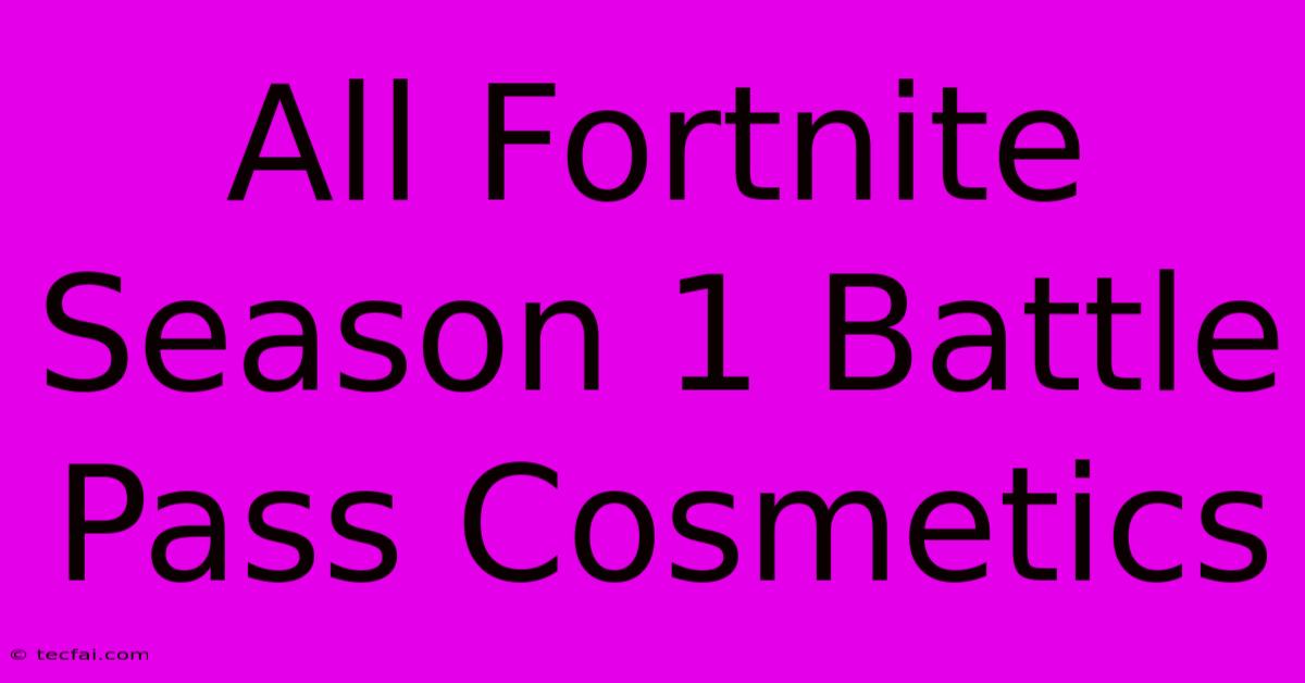 All Fortnite Season 1 Battle Pass Cosmetics