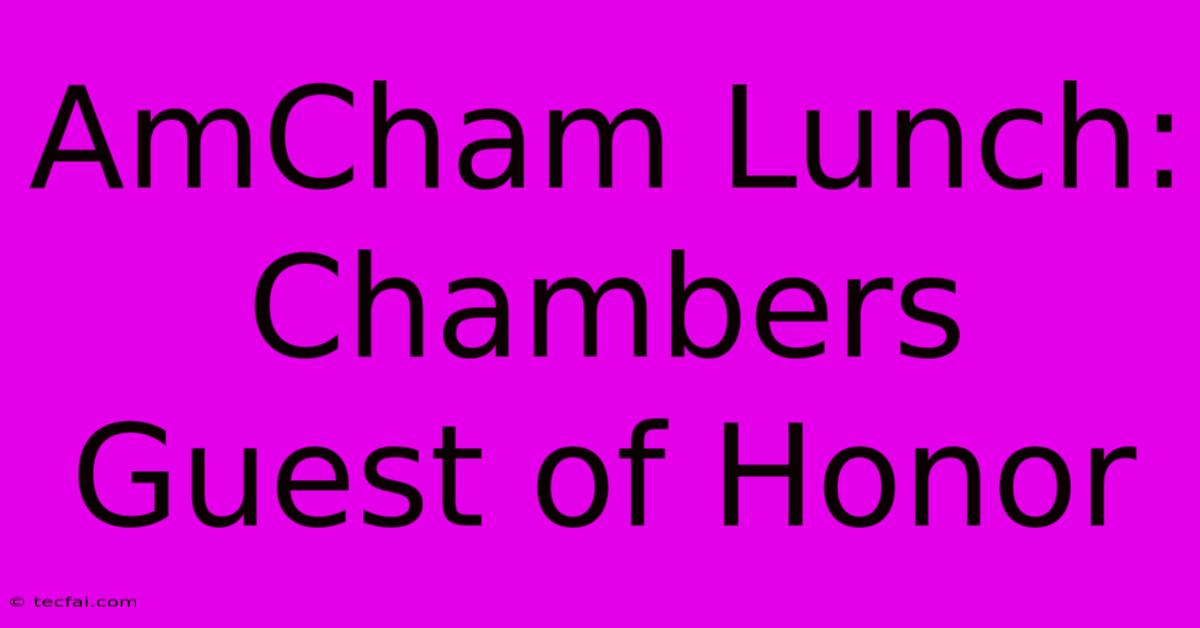 AmCham Lunch: Chambers Guest Of Honor