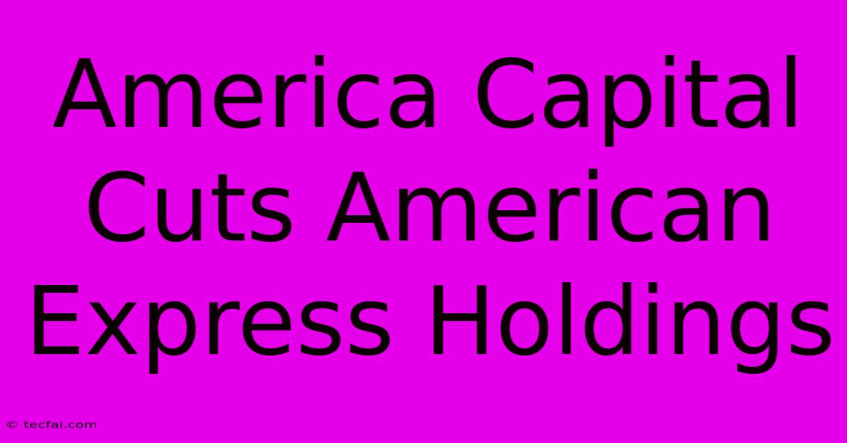 America Capital Cuts American Express Holdings