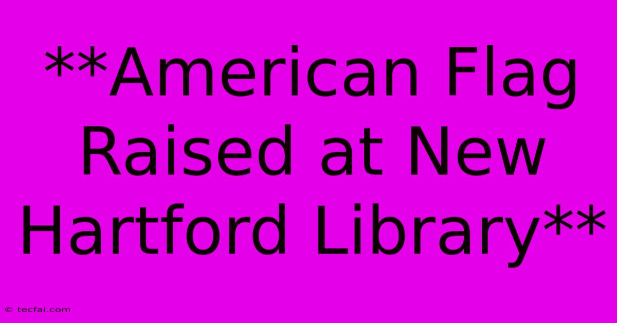 **American Flag Raised At New Hartford Library** 