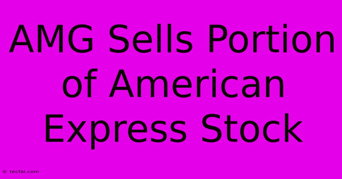 AMG Sells Portion Of American Express Stock