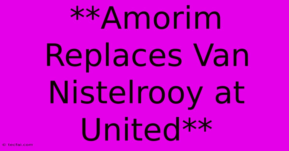 **Amorim Replaces Van Nistelrooy At United**