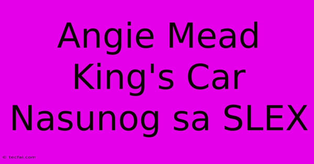 Angie Mead King's Car Nasunog Sa SLEX