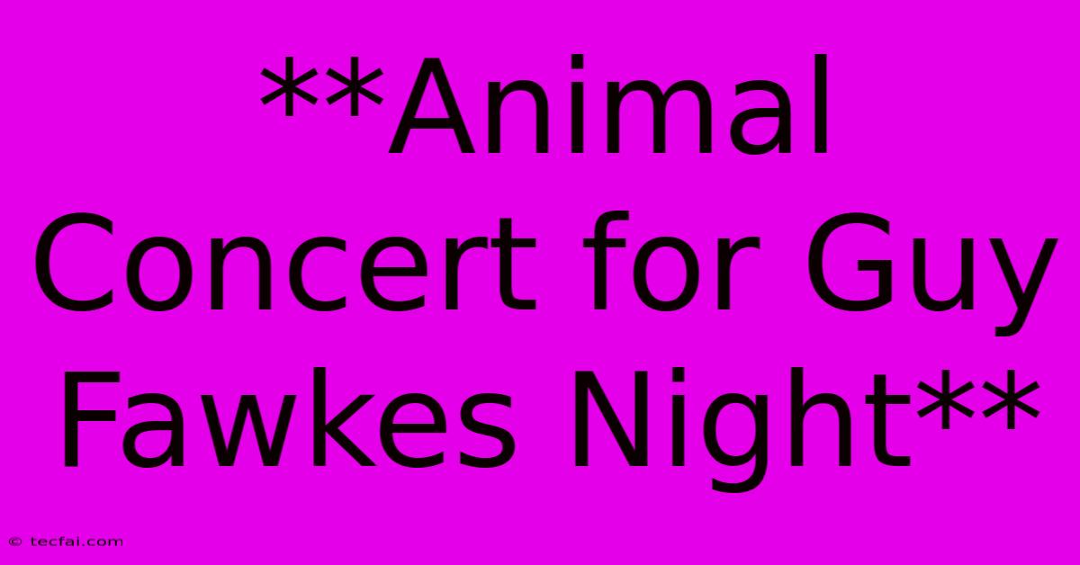 **Animal Concert For Guy Fawkes Night**