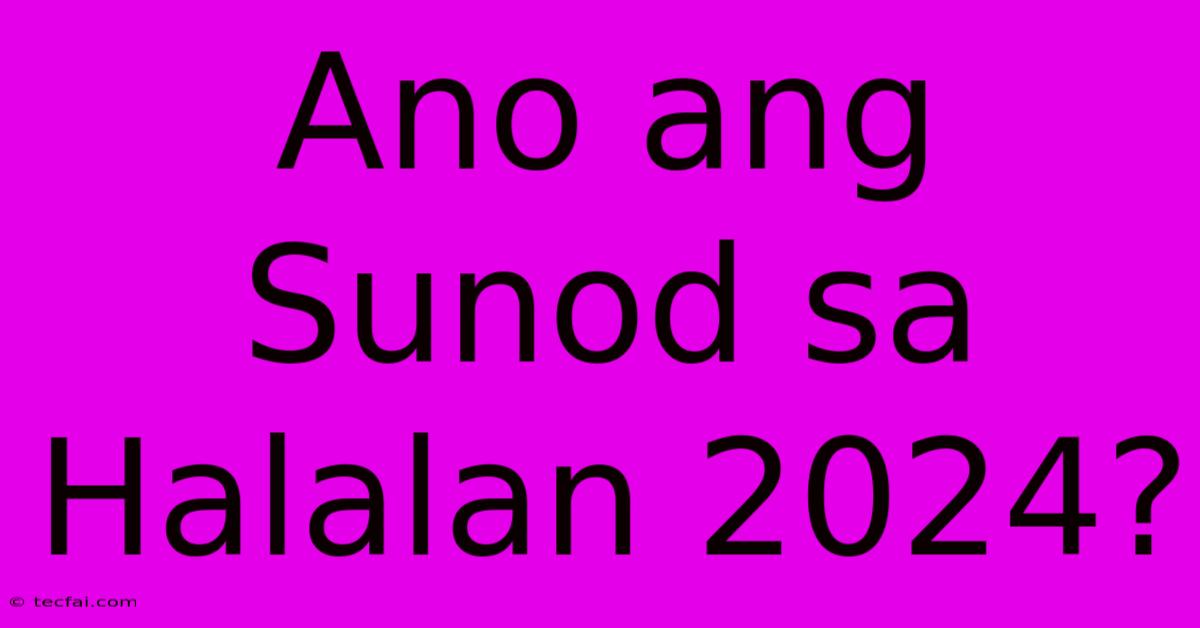 Ano Ang Sunod Sa Halalan 2024?