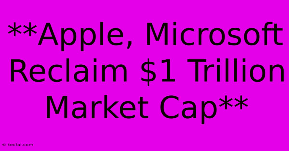 **Apple, Microsoft Reclaim $1 Trillion Market Cap** 