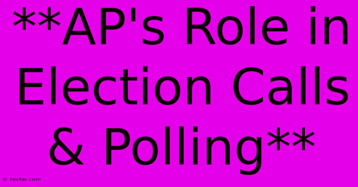 **AP's Role In Election Calls & Polling**