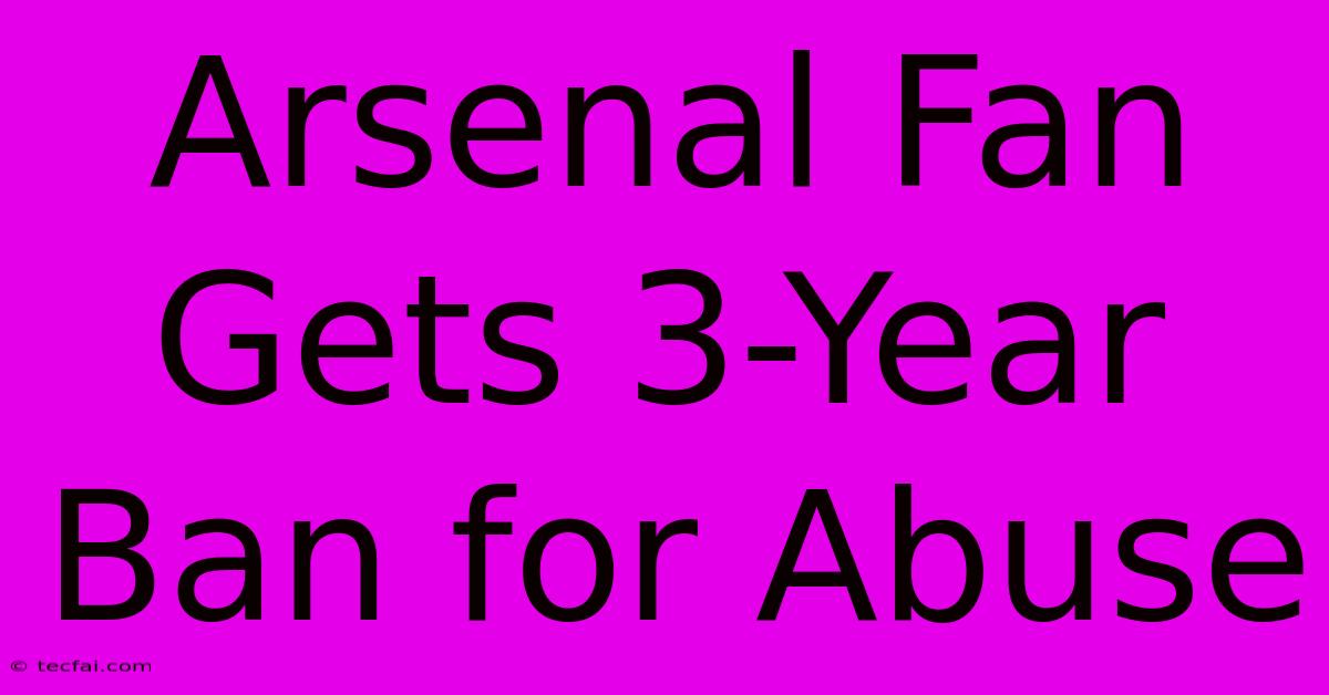 Arsenal Fan Gets 3-Year Ban For Abuse