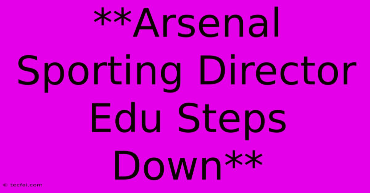 **Arsenal Sporting Director Edu Steps Down**