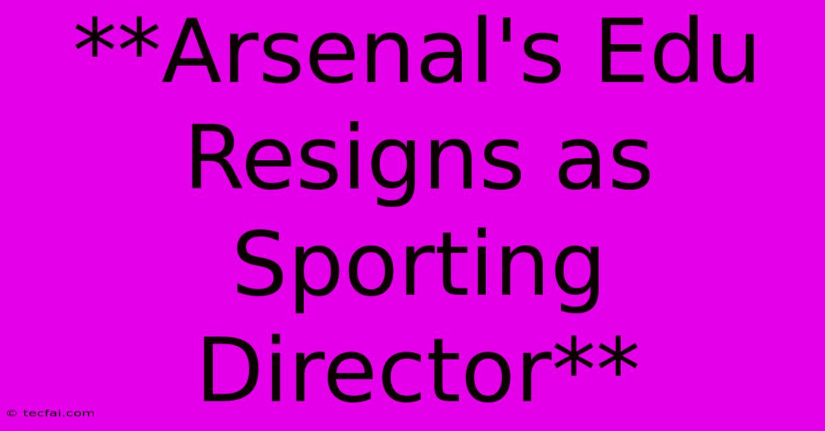 **Arsenal's Edu Resigns As Sporting Director**