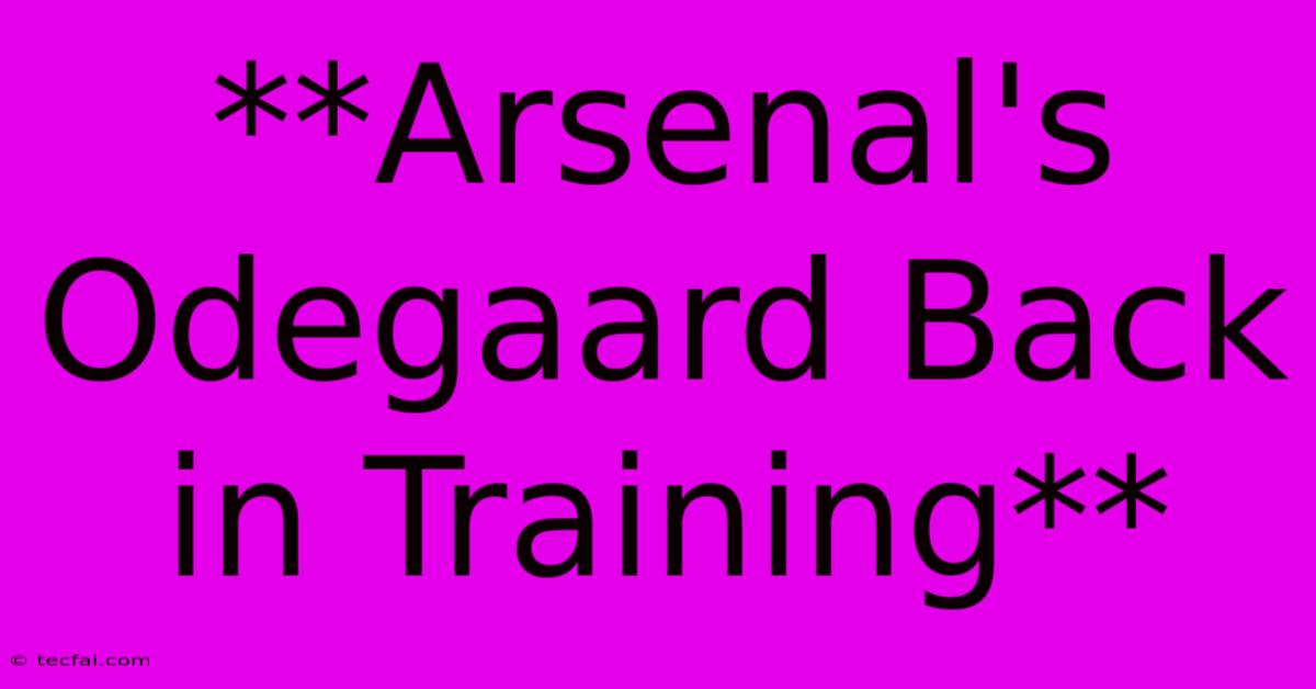 **Arsenal's Odegaard Back In Training**