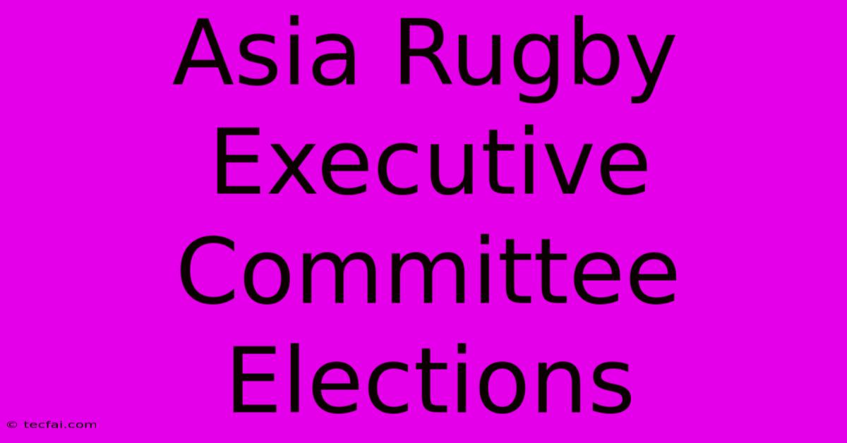 Asia Rugby Executive Committee Elections 