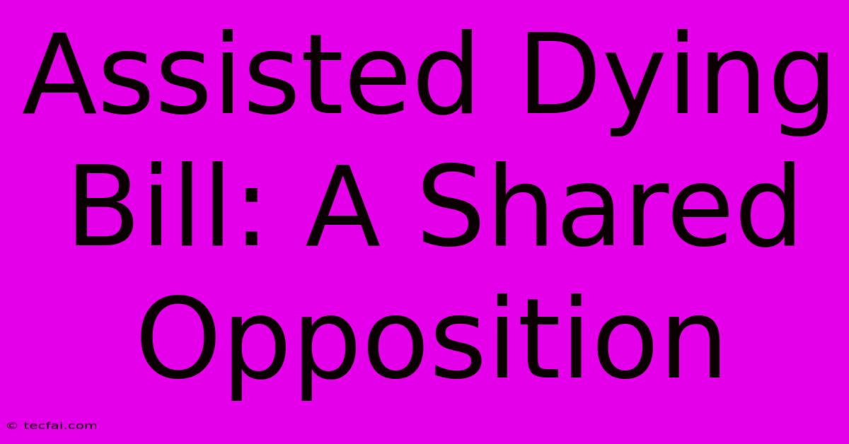 Assisted Dying Bill: A Shared Opposition