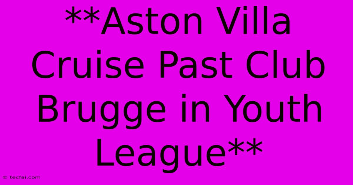 **Aston Villa Cruise Past Club Brugge In Youth League** 