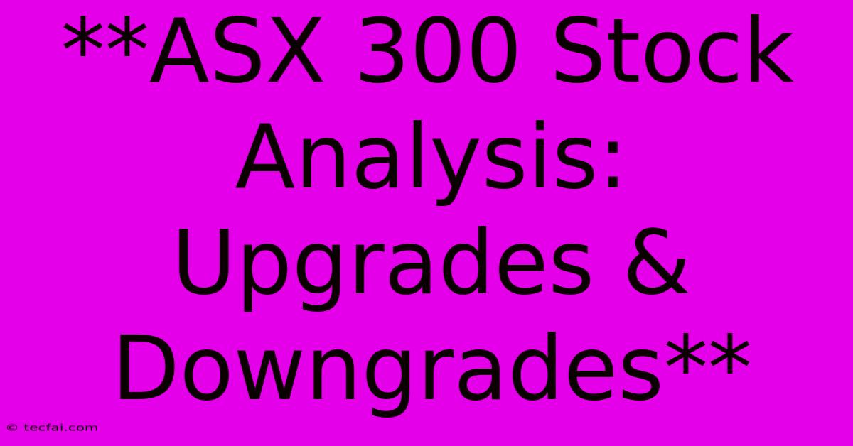 **ASX 300 Stock Analysis: Upgrades & Downgrades** 