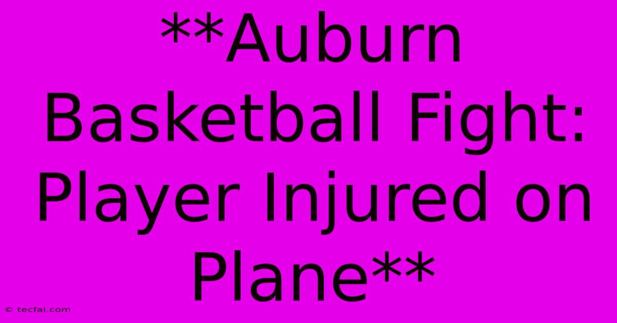 **Auburn Basketball Fight: Player Injured On Plane**