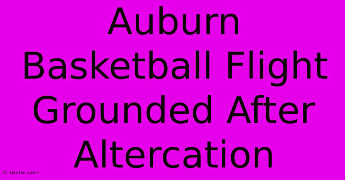 Auburn Basketball Flight Grounded After Altercation