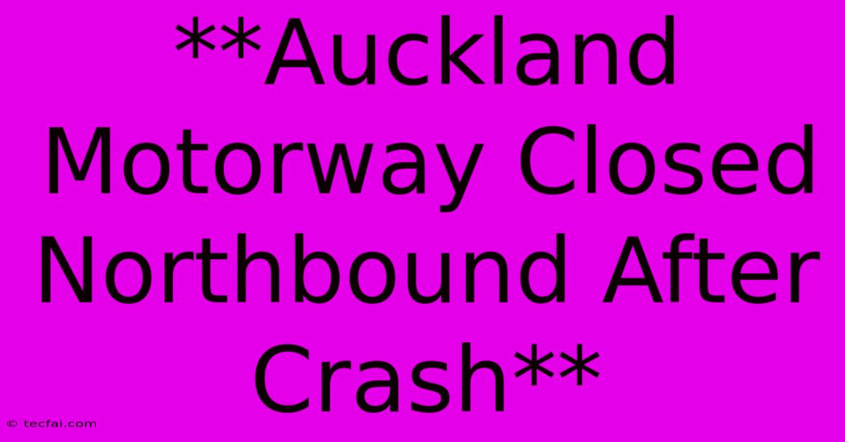 **Auckland Motorway Closed Northbound After Crash**